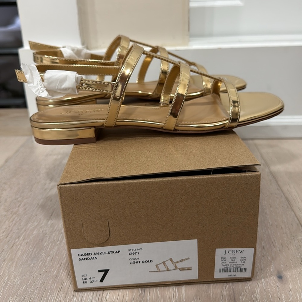 J. Crew Gold Women's Sandals - Picture 2 of 5